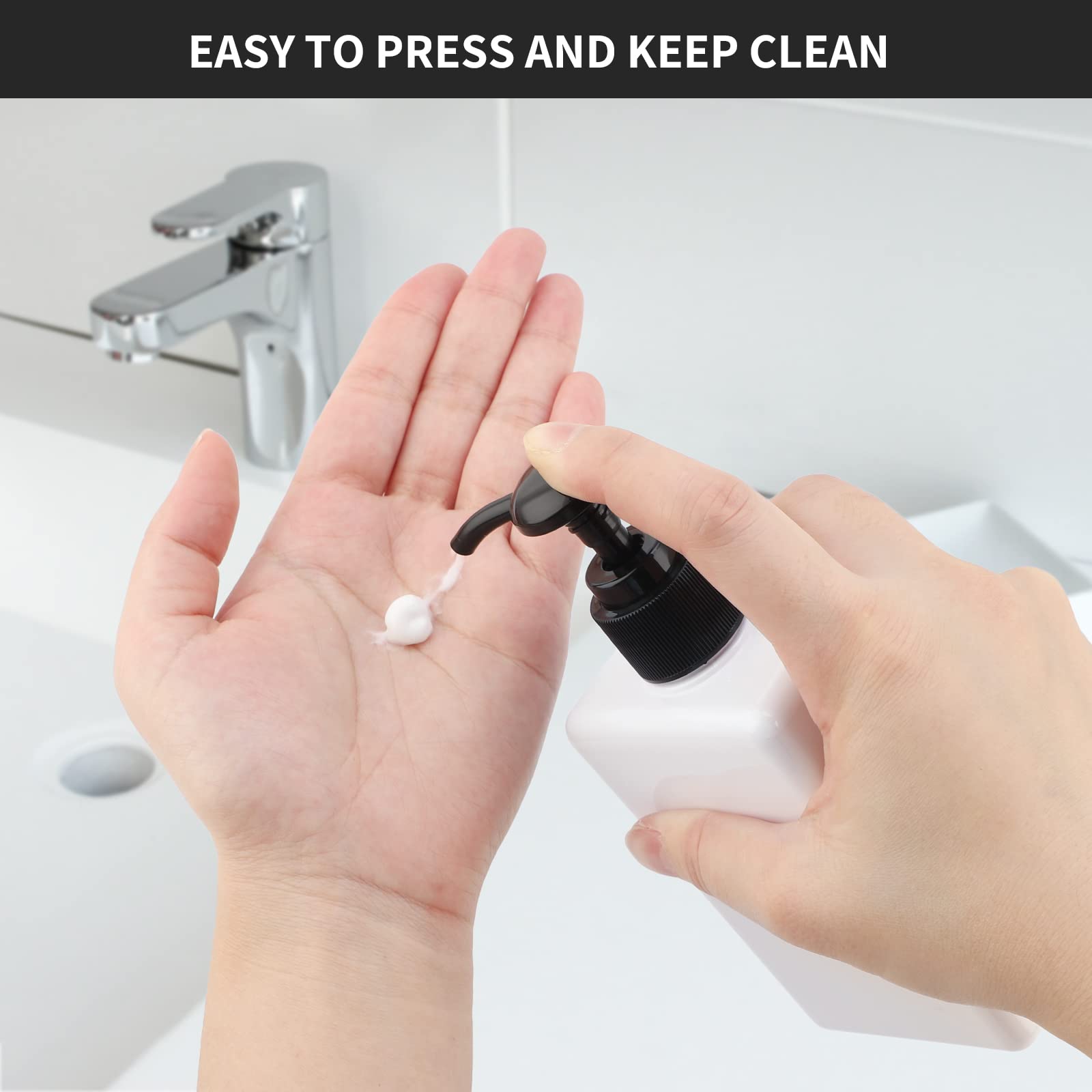 Segus Soap Dispenser Bathroom, 3 Pieces 280ml Hand Wash Dispenser, Plastic Shower Bottles - Image 3
