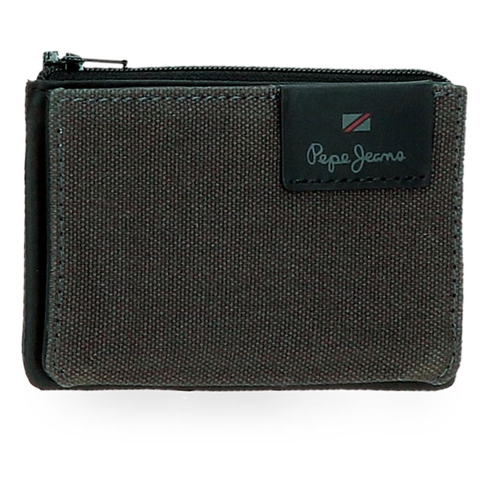 Pepe Jeans Hilltop Porte-Monnaie avec Porte-Cartes Gris 11 x 7 x 1,5 cm Cuir by Joumma Bags, Gris, Talla única, Porte-Monnaie avec Porte-Cartes