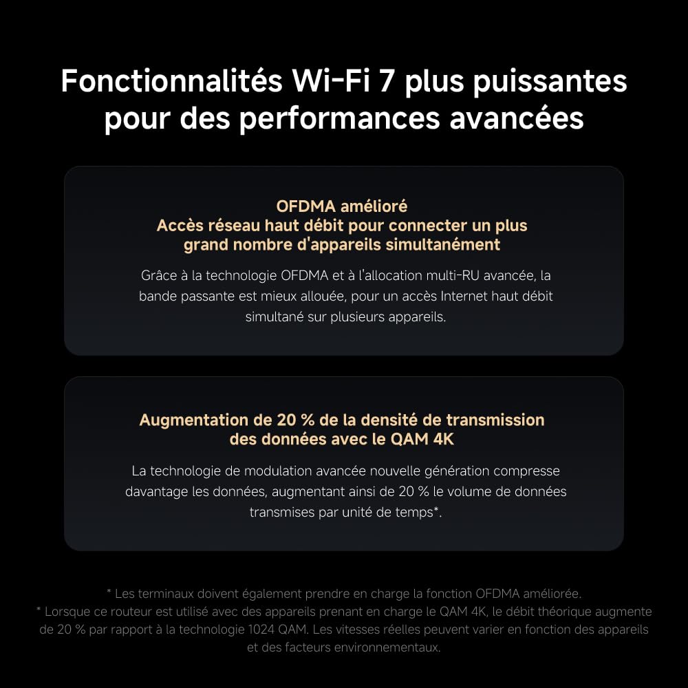 Routeur WiFi7 BE3600 - Port 2.5G, Mesh WiFi, BLE, Connexion Multi-Dispositifs