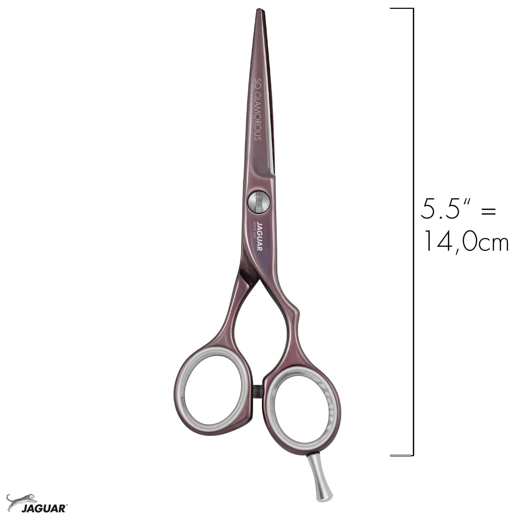 JAGUAR Nożyczki do włosów SO GLAMOROUS Offset 5,5" | Nożyczki fryzjerskie w stylu offsetowym | Antyalergiczna, innowacyjna powłoka High-Tech | Made in Germany
