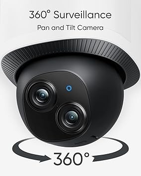 eufy Security Floodlight Camera E340 Wired, 360 Pan and Tilt Indoor Cam S350, Dual Cameras, 4K UHD Resolution Security Camera with 8 Zoom and 360 PTZ