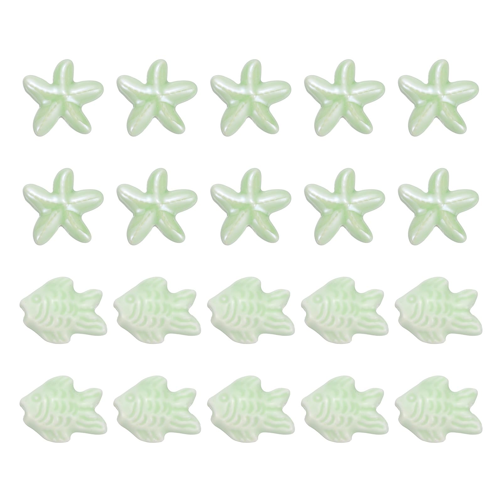 Perles en céramique pour bracelet en porcelaine verte 8 mm