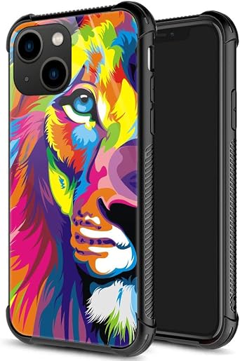 ZHEGAILIAN for iPhone 14 Case, Military-Grade Protection, All-Around Shockproof Corners, Anti-Scratch Phone Case for iPhone 14 - Colorful Lion