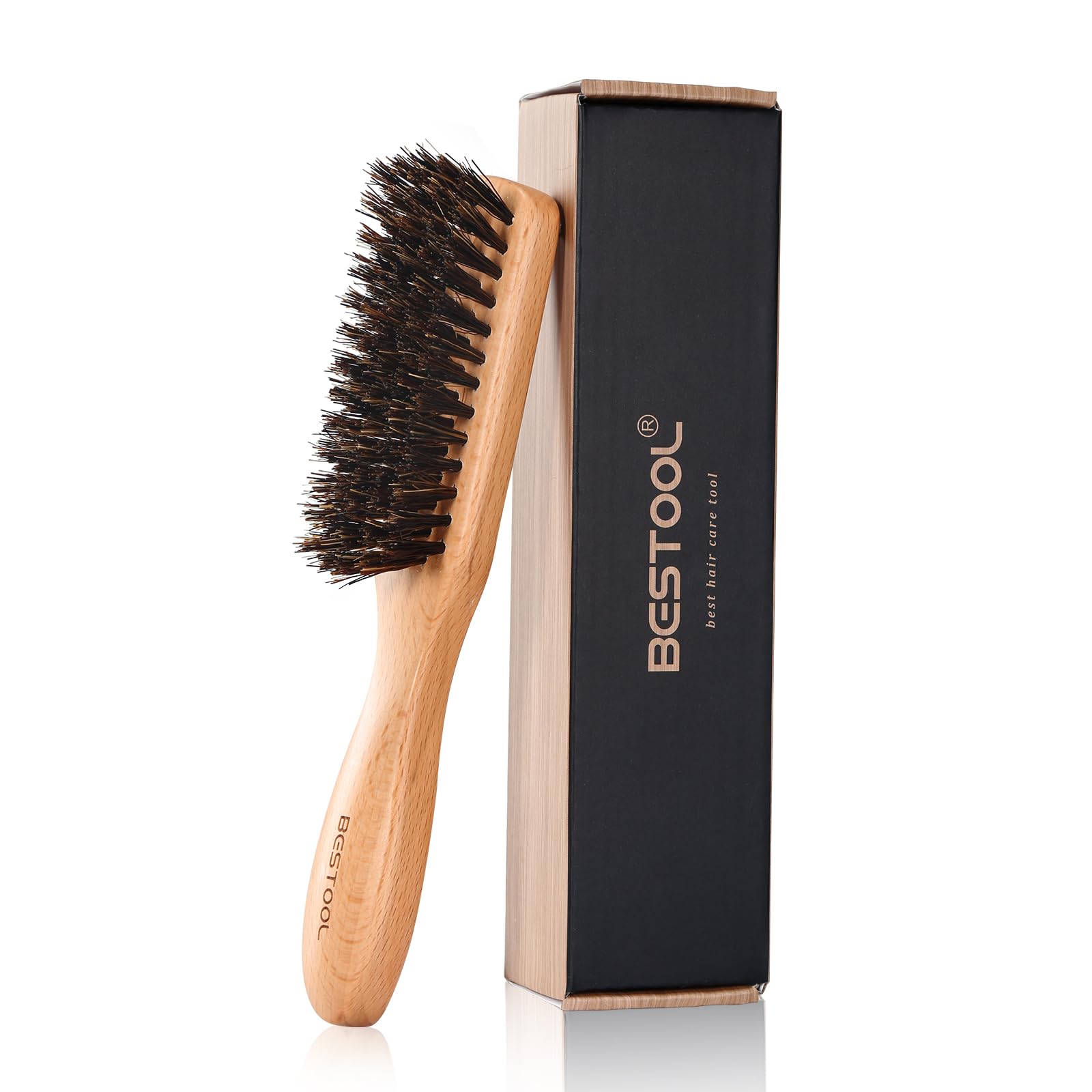Natural Boar Bristle Wooden Paddle Brush