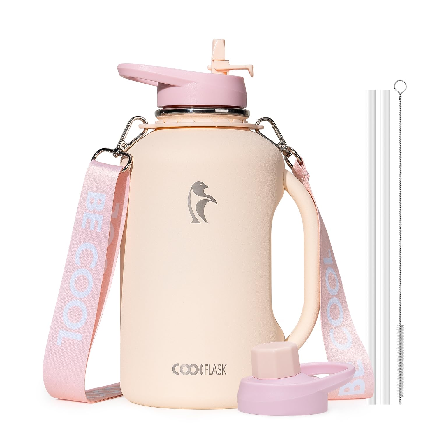 Coolflask 64 oz Water Jug with Handle, Half Gallon Insulated Water Bottle