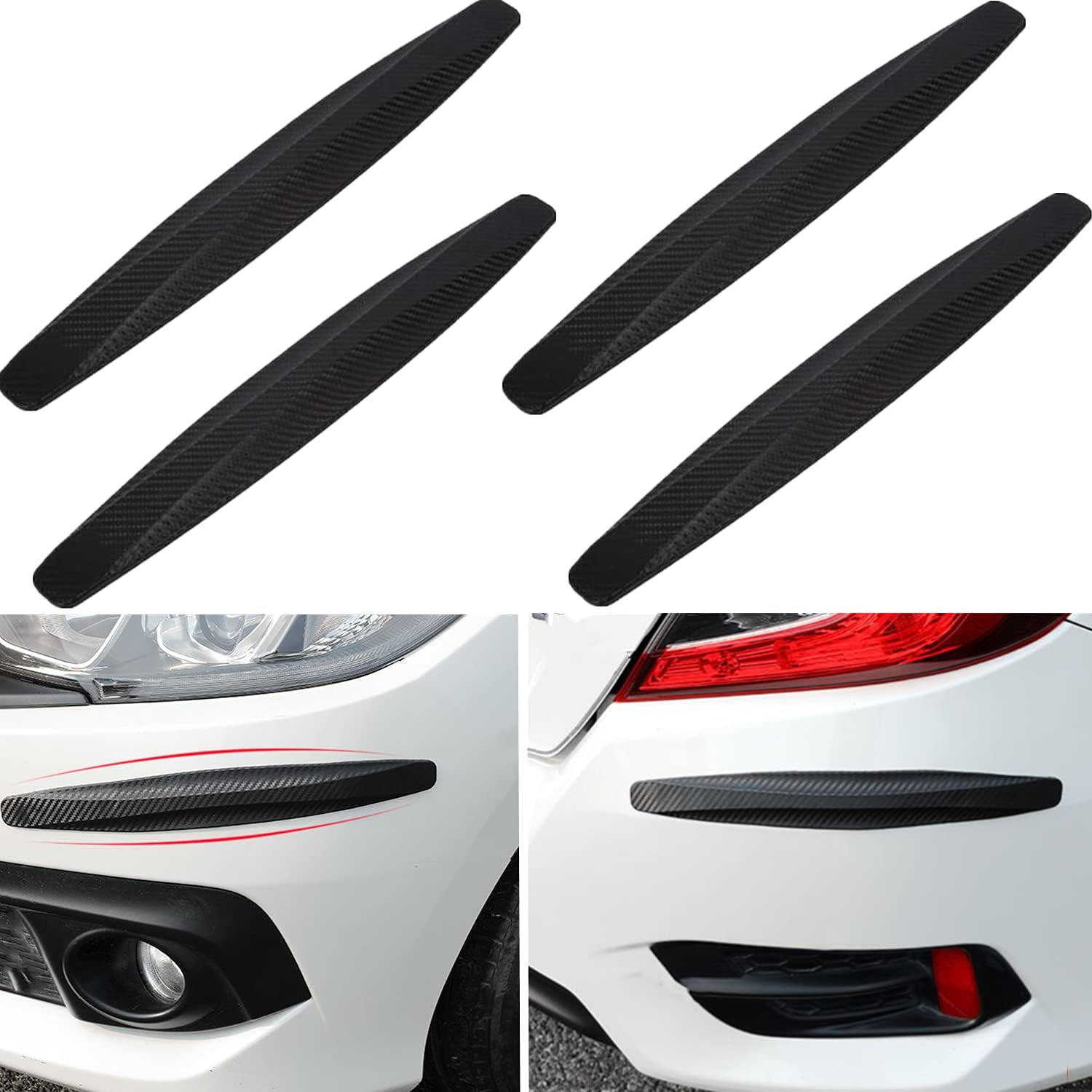 QIZUN 4 Pcs 41x4.5cm Bumper Protector Strips for BMW i3 (l01, facelift 2017) 2017-2022, Resilient Weatherproof Durable Anti-scratch Shockproof Adhesive,Black