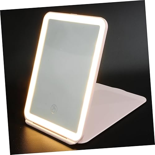 Miniatura 3 de ARTIBETTER Espejo de tocador LED, espejo de maquillaje, espejo de luz LED, espejo de mesa elegante, práctico espejo cosmético LED, espejo plegable