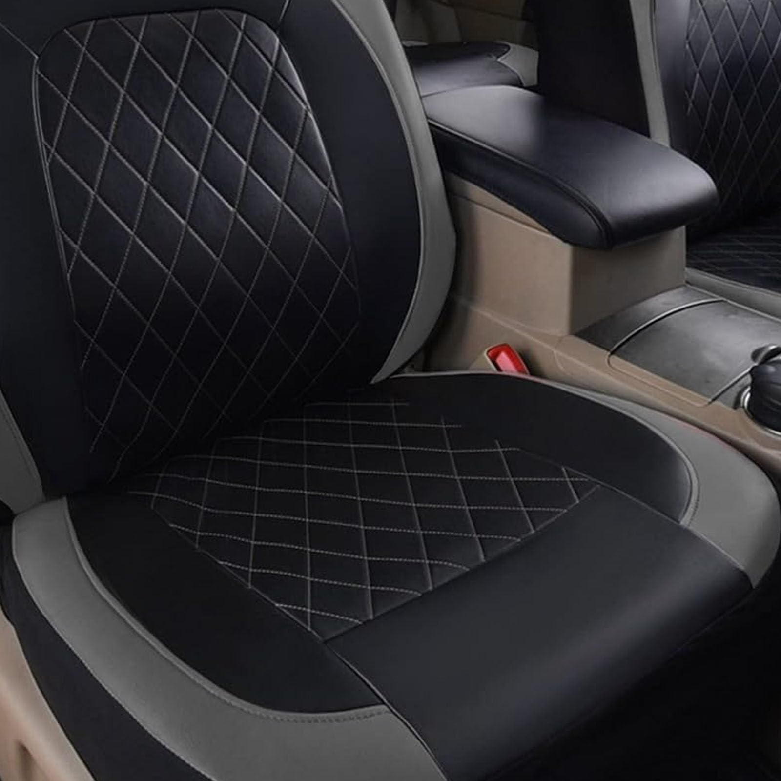 Sitzbezüge Auto Vordersitze Für VW Golf 6 GTI Golf 7 Golf 7 GTI Golf Tdi Golf Sportsvan La Parte, 2 Stück Auto Schonbezüge Allwetter Atmungsaktiv Verschleißfest Wasserdicht Innenraum,B/Grey
