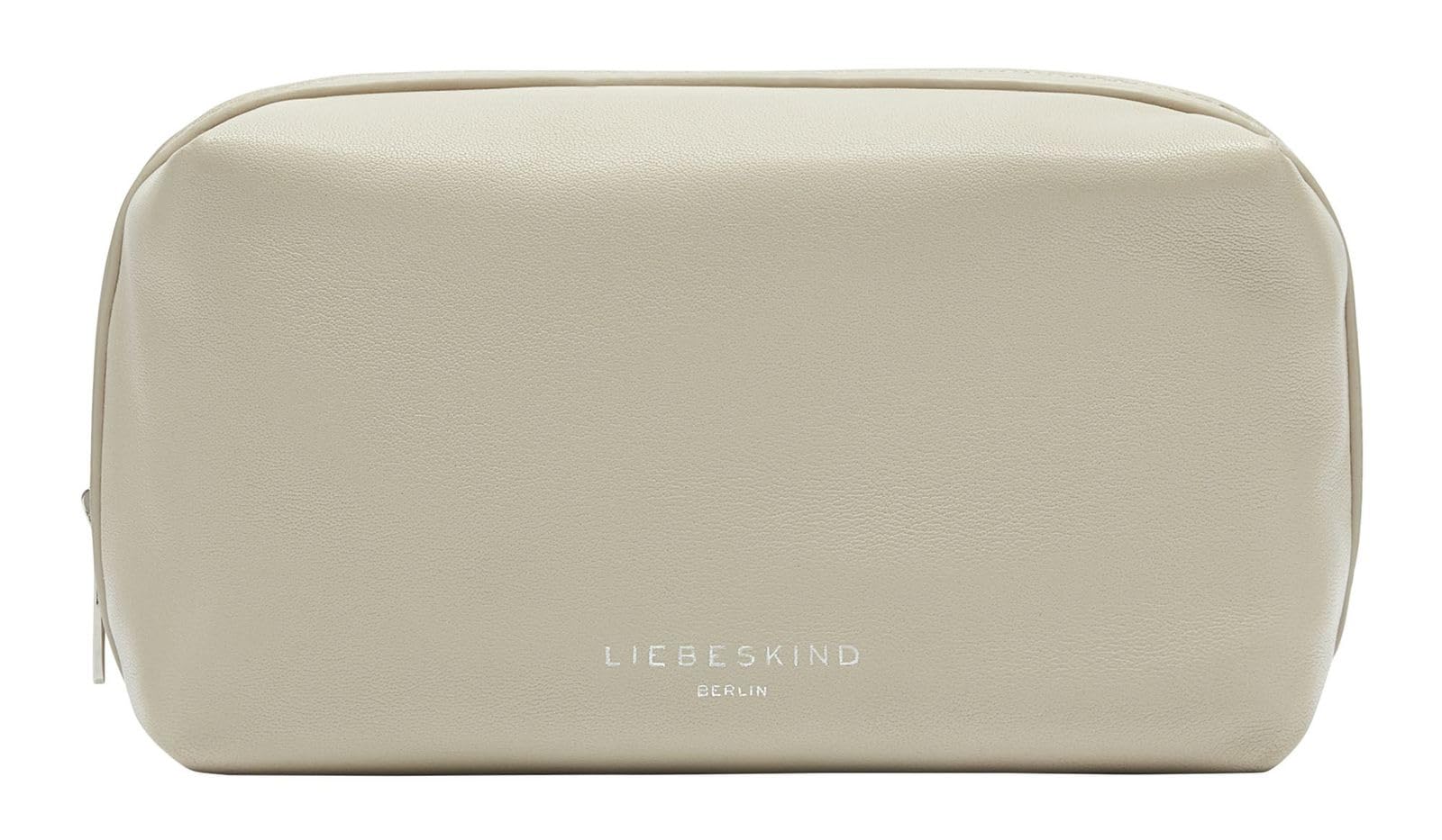 LIEBESKIND Berlin Leather Toiletry Bag Makeup Bag Pouch Cosmetic Bag Milk Beige