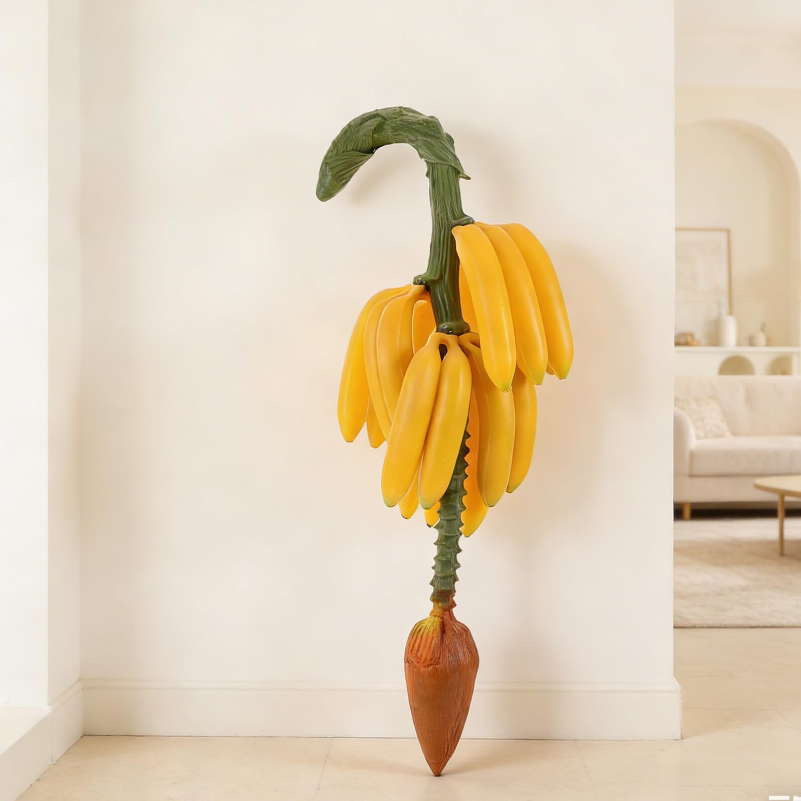 Mazzo Plastica Banane in Realistiche di Gialle Artificiali per Esposizione