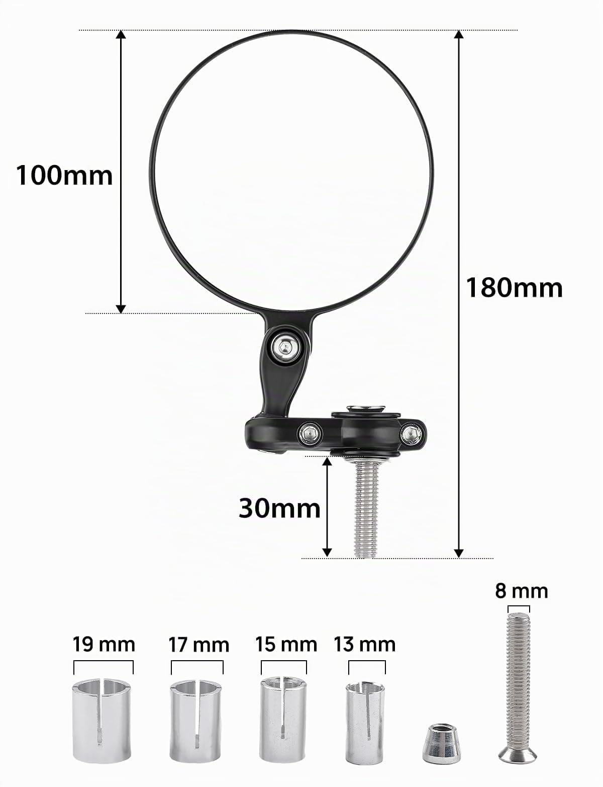 KEMIMOTO Rétroviseurs Moto CNC, Rétroviseurs Moto Universels Rotatifs à 360° Homologués E24, pour Motos et Scooters