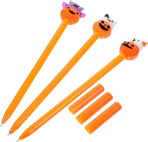 Miniatura 1 de NUOBESTY Bolígrafos de escritura, 3 unidades, lindo bolígrafo de calabaza kawaii para tomar notas, bolígrafos de calabaza, bolígrafos kawaii,