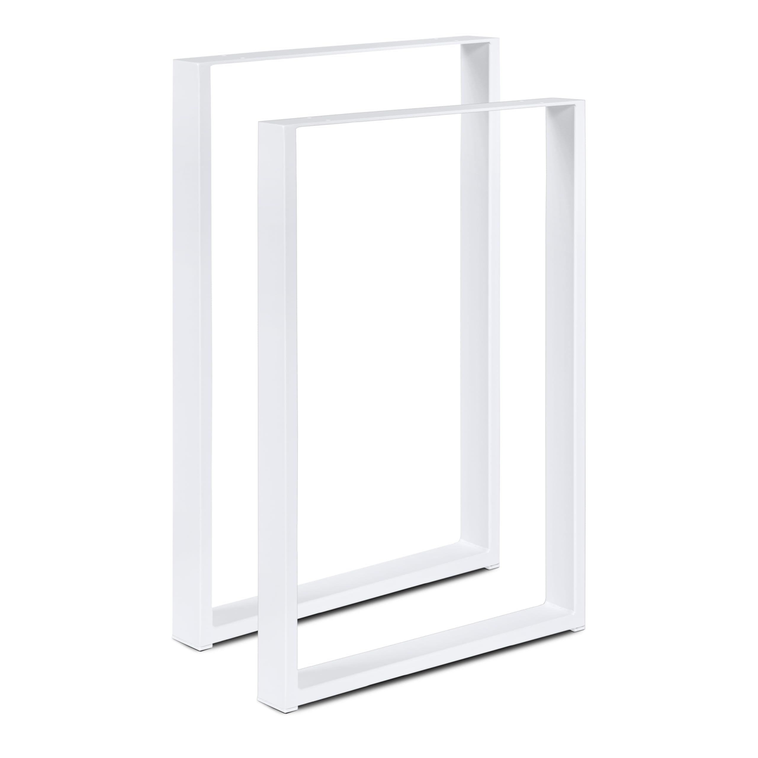 Magnetic Mobel 2 gambe da tavolo in metallo per scrivania, tavolo da pranzo, piedini per mobili, supporto da tavolo (50 x 72 cm, bianco, profilo 6 x 2 cm)