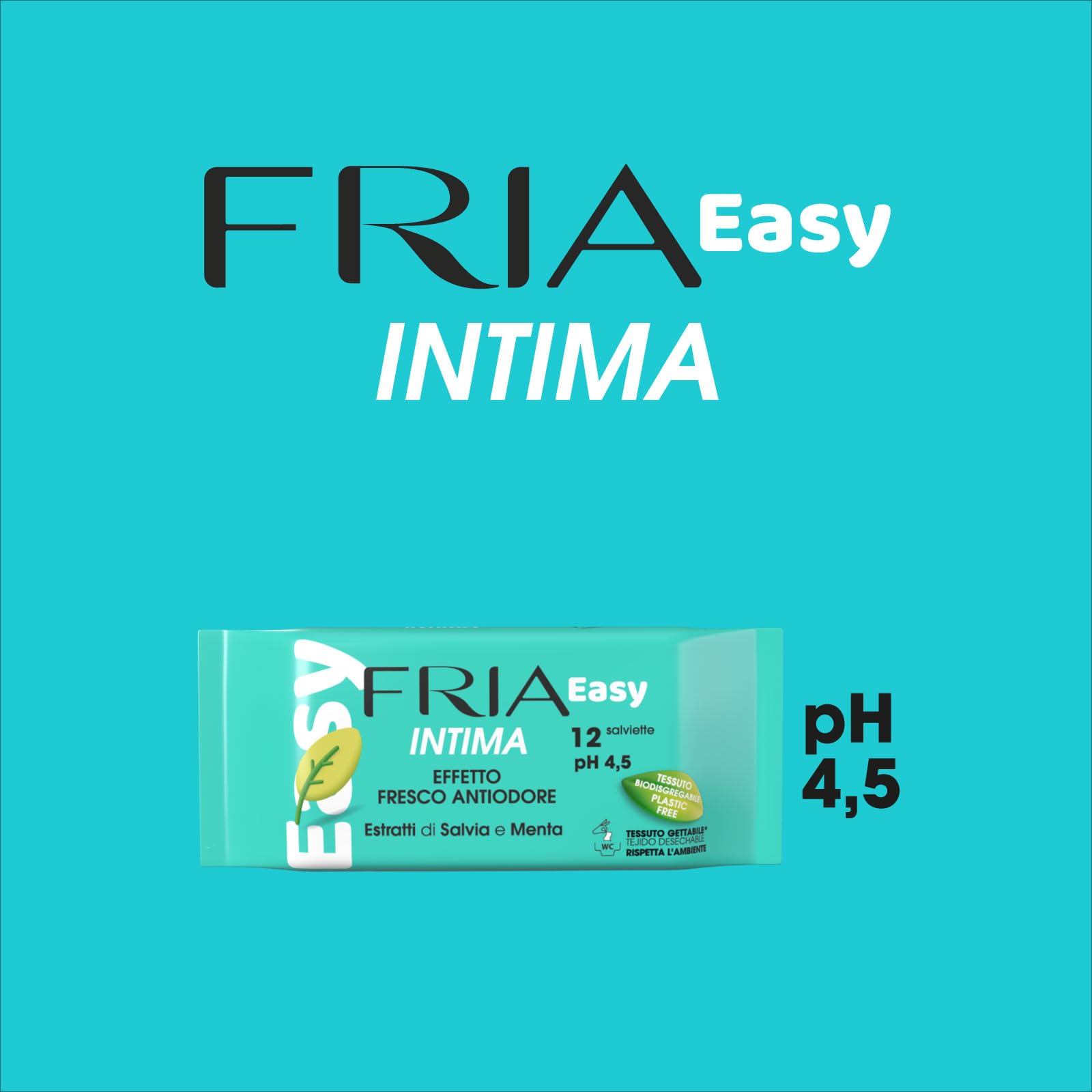 Fria Intima Salviette Biodegradabile, 12 sztuk, Modelli e Fragranze Assortite