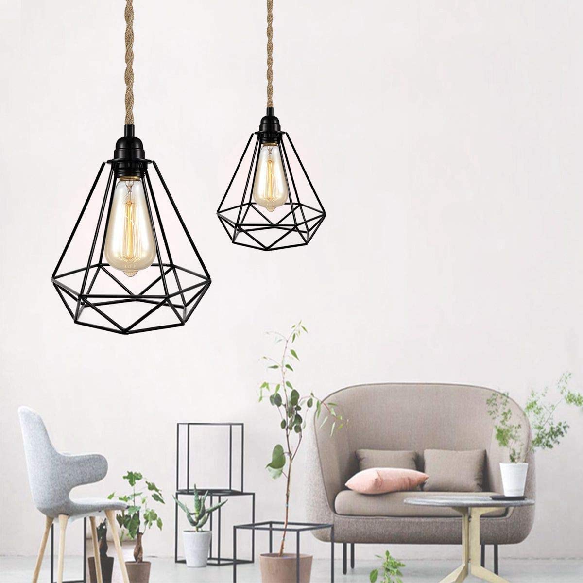 Industrial 15ft Pendant Light Cord Hanging Light Kit with Switch Plug