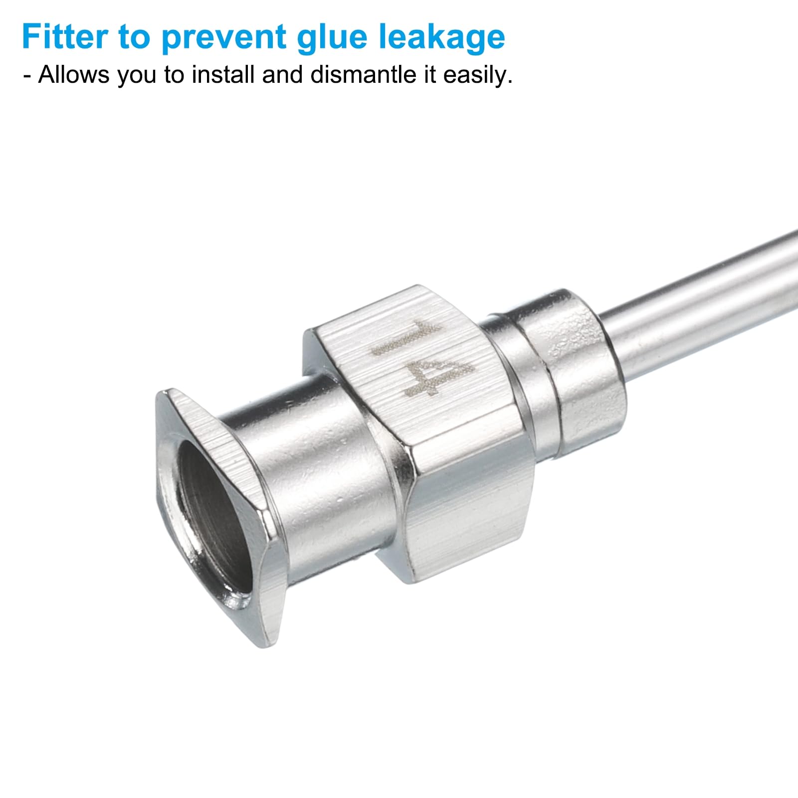 PATIKIL 14Ga x 12 Zoll Edelstahl Dosiernadeln 10Pcs Metall Klebenadel Röhrchen Stumpfe Spitzen Luer Lock Dicke Klebstoffe Tinte Labor Silber