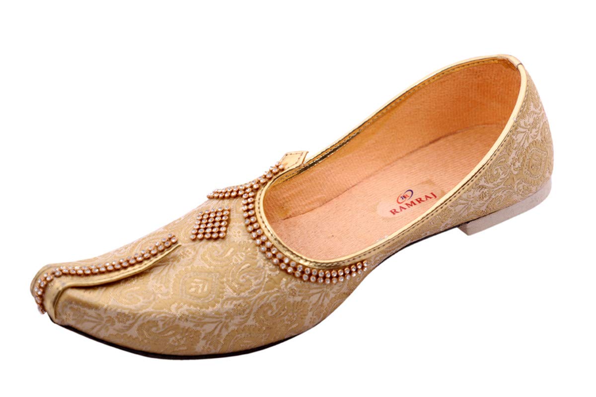 ramraj cotton Ramraj Men's Premium Golden Wedding and Sherwani Jutti (Mojari)-picture-10