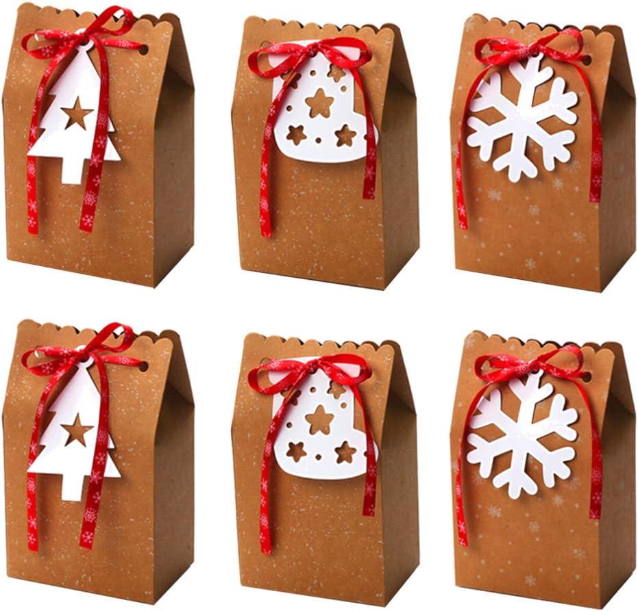 LIOOBO 6Pcs candy gift bags large white gift bags white