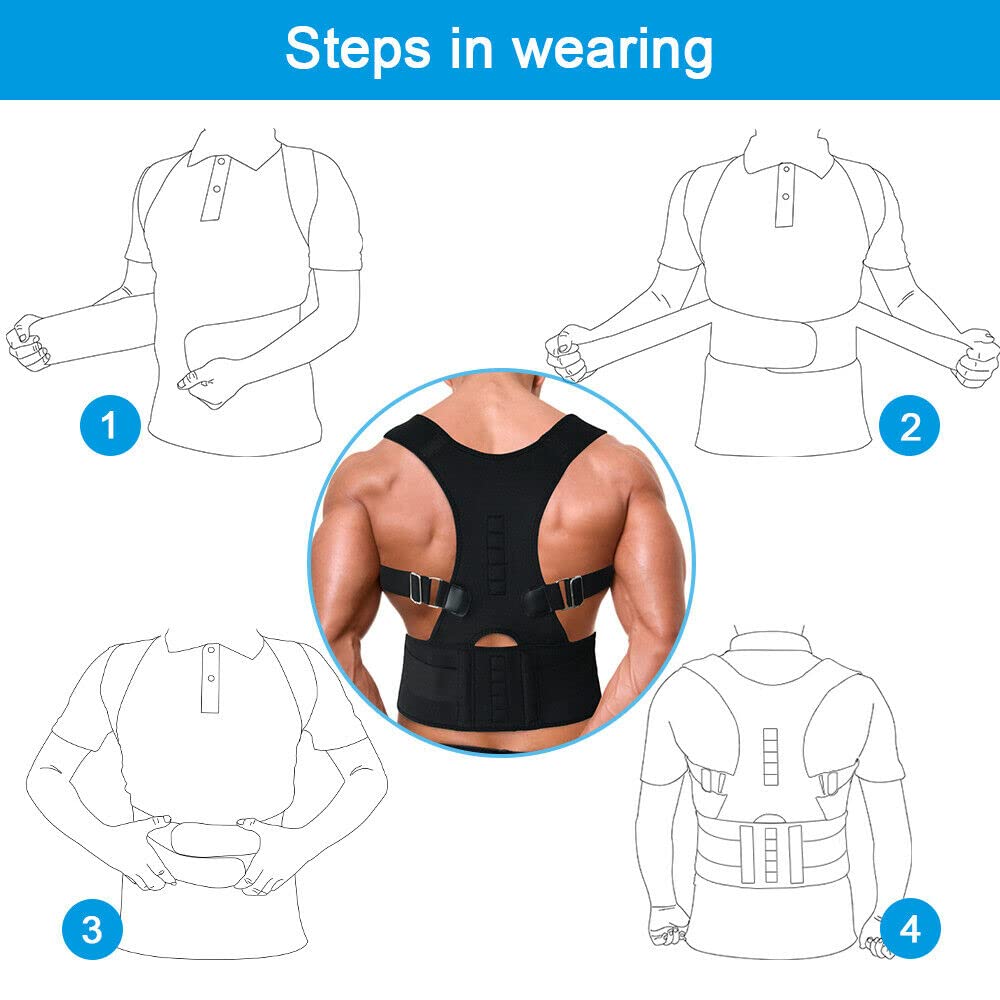 Correttore posturale regolabile per la schiena Supporto per la schiena Cintura lombare per uomo Piastra per colonna vertebrale Correzione gobba Corsetto per donna