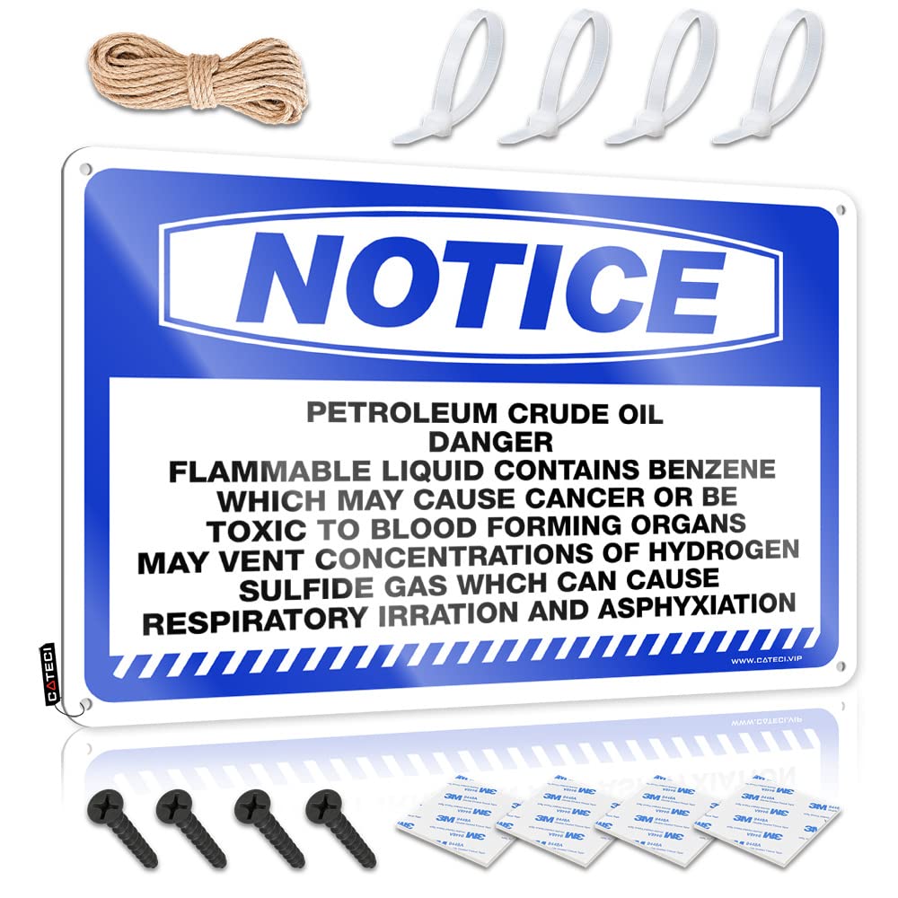 HELIOFORGE Boys Bedroom Accessories Notice Petroleum Crude Oil Danger Tin Sign Bro Cave Sign In Home Bar Signs(30X40CM)