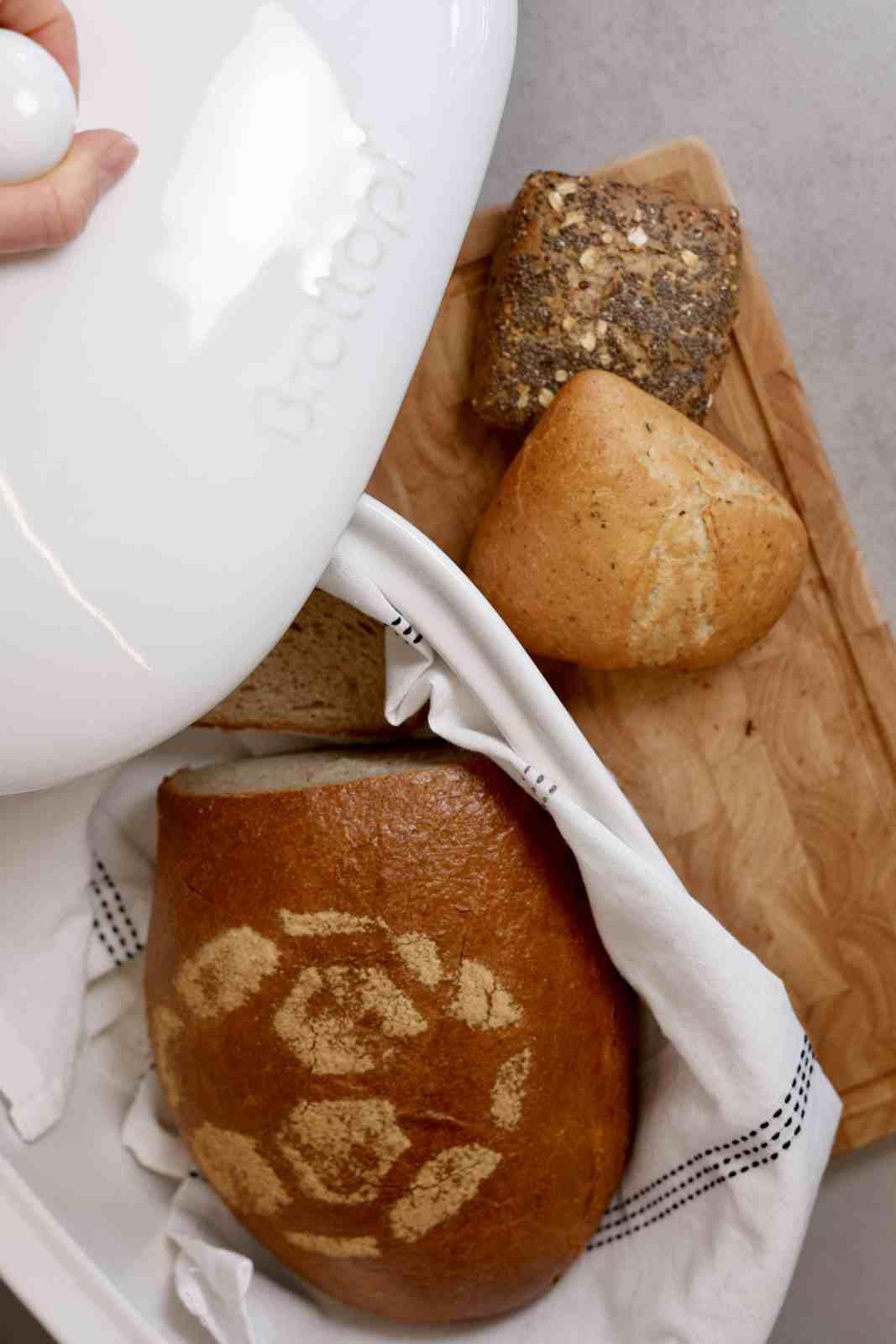 Carl Tode Brottopf Steingut weiß 36,5 cm – oval, Luftlöcher, ofenfest, spülmaschinenfest
