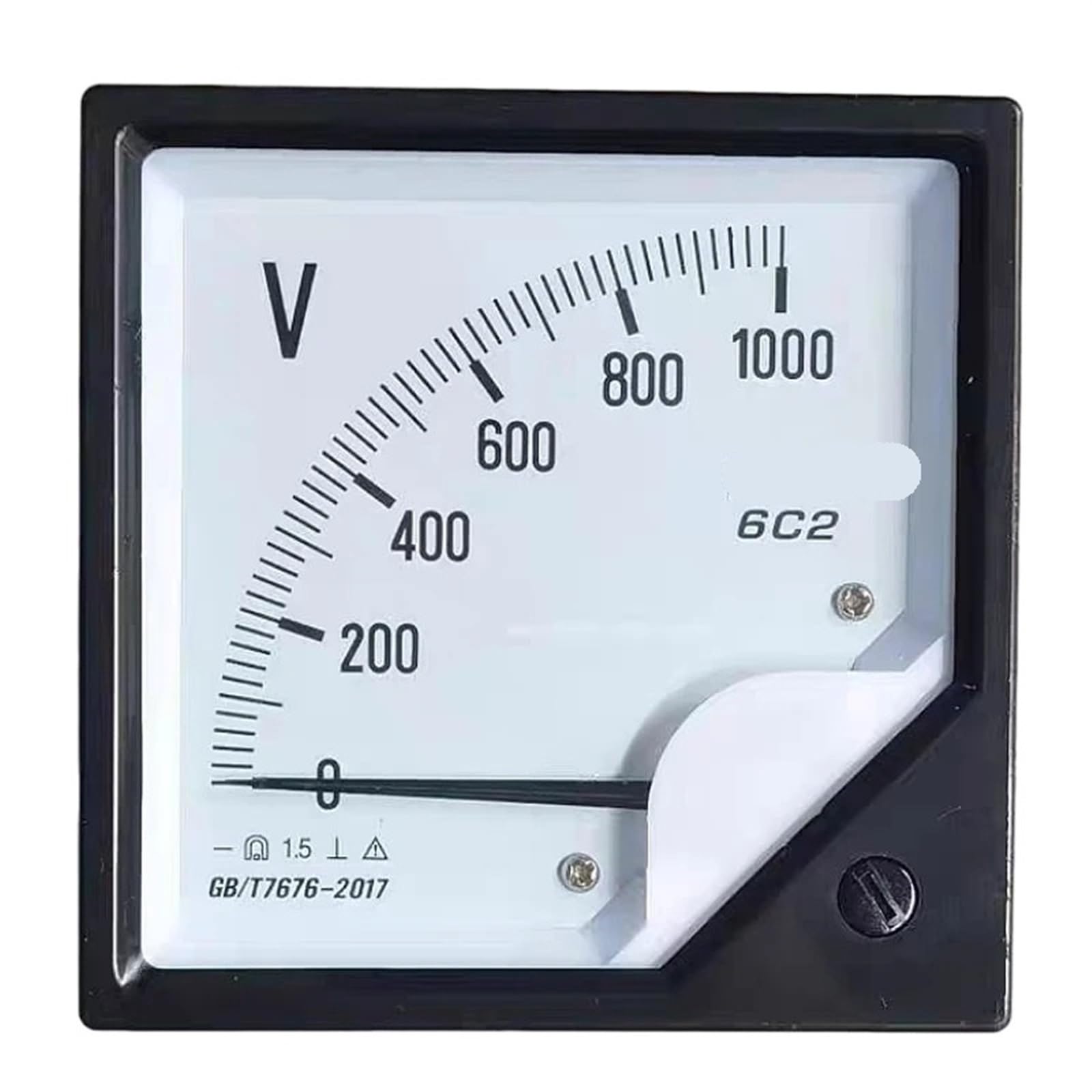 6C2 Zeigertyp DC-Voltmeter 1000 V 1500 V 600 V Panel Analogvoltmeter Spannungsmesser Stromzähler 1 Stücke(DC0-1000V)
