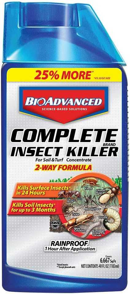 BioAdvanced 700270B Science-Based Solutions Grub, Ant & Mosquito Killer for  Lawns, Pest Control, 40 oz, Concentrate
