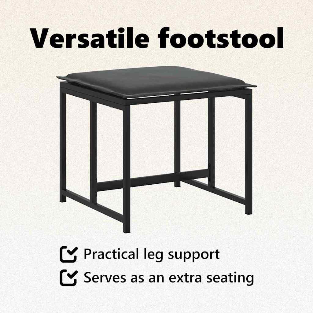 vidaXL Set da Pranzo per Giardino 9 PCS Nero Acciaio, Cene all'aperto, Set Moderni per Patio, mobili da Giardino, Tavolo Esterno, Stile Contemporaneo