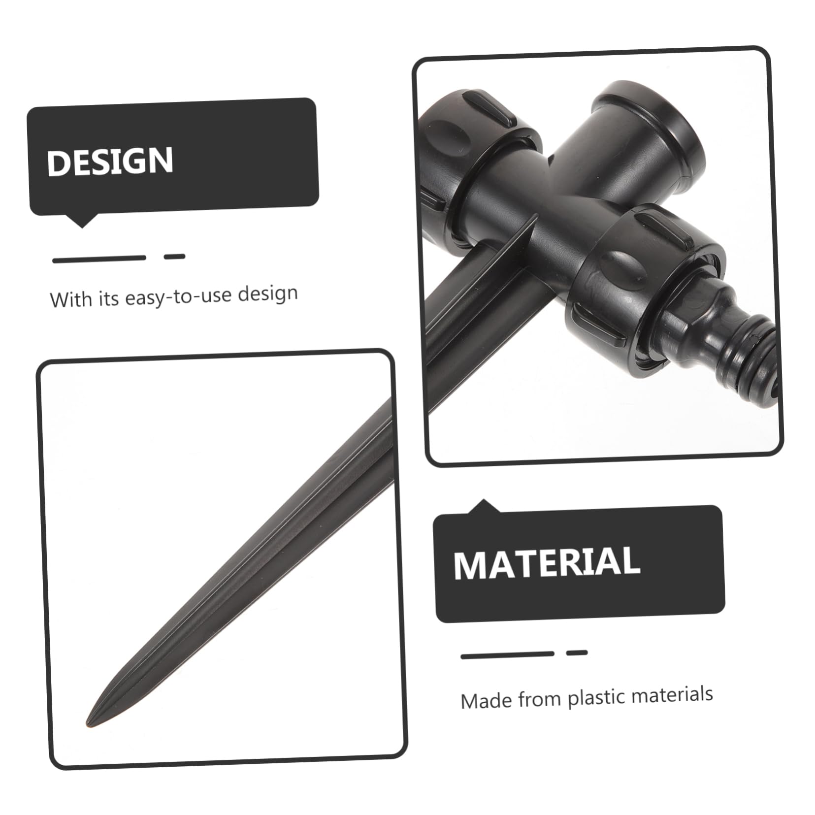 UPKOCH 5 Set Sprinkler Rotante Automatico Piccolo Picchetto Per Irrigatore Irrigatori Prato Piante Spruzzino Punta Per Irrigatore Multiuso Irrigazione Di Picchi Plastica Nero 5 Pezzi*5