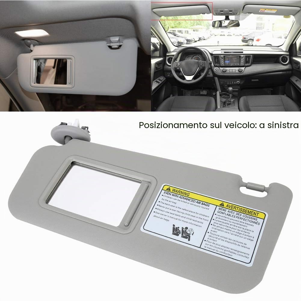 Aletta Parasole Originale Auto Standard ABS Grigio - 74320-42501-B2 Sinistro Lato Guida Parasole per Finestrino Auto Aletta Parasole 2006