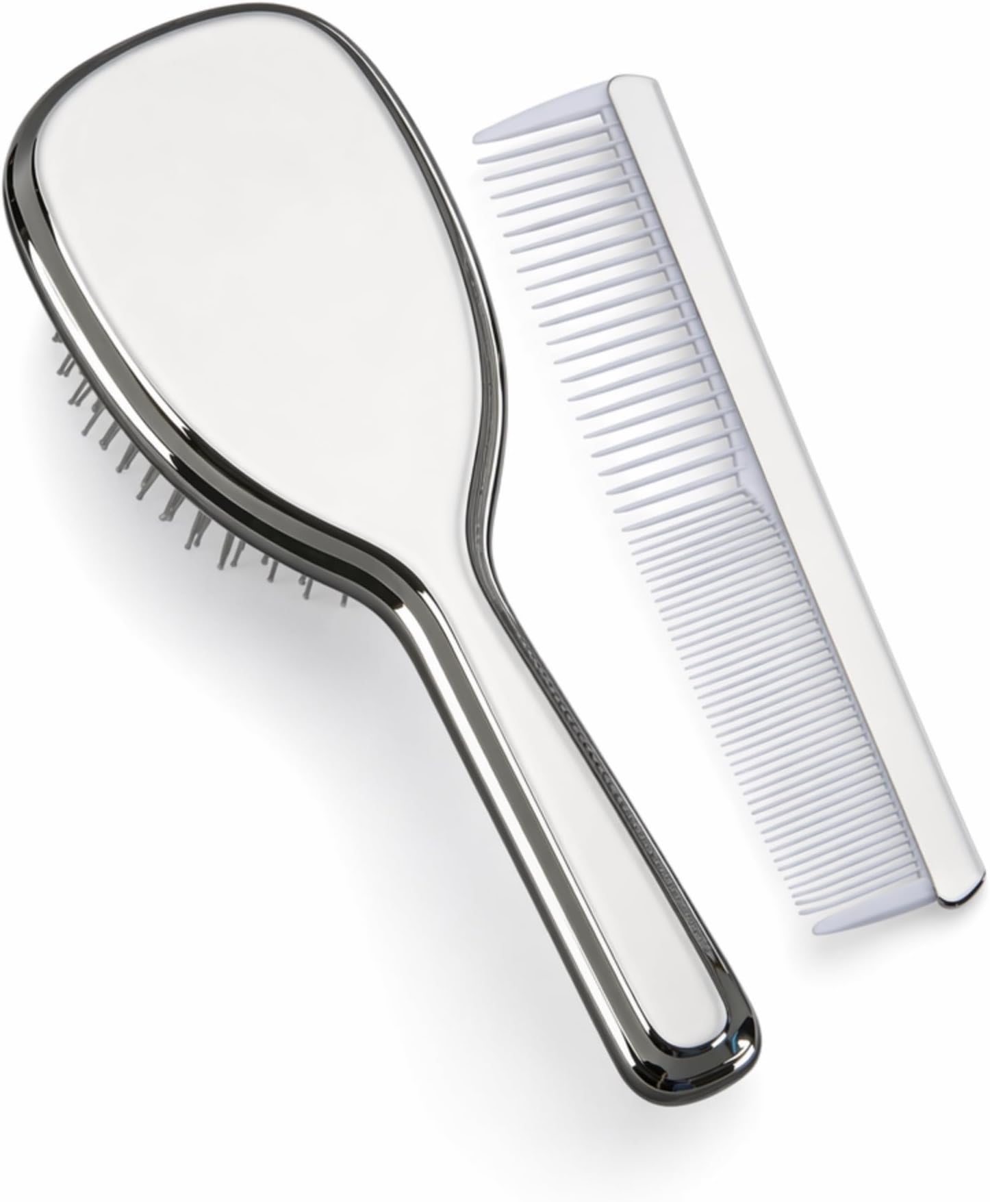 Creative Gifts International Girls Comb and Brush Set | Silver Finish | Customizable Personalization | Elegant Hair Care Set | Gift Box Included | Keepsake Gift Idea