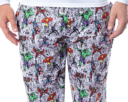 Marvel Mens' The Avengers Vintage Superhero Comic Sleep Pajama Pants3