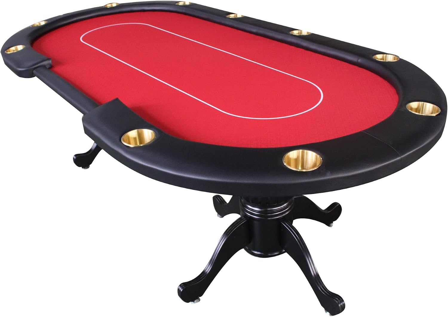 Mesa de Poker Premium Oval Rojo 94 pulgadas