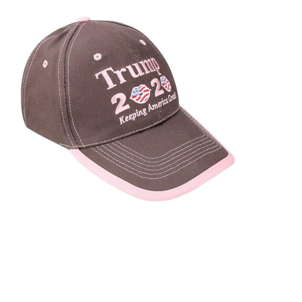 INTSUN Trump 2020 Hat for Women, Adjustable Women’s Baseball Caps Keep America Great! Beautiful Embroidered Text Gray