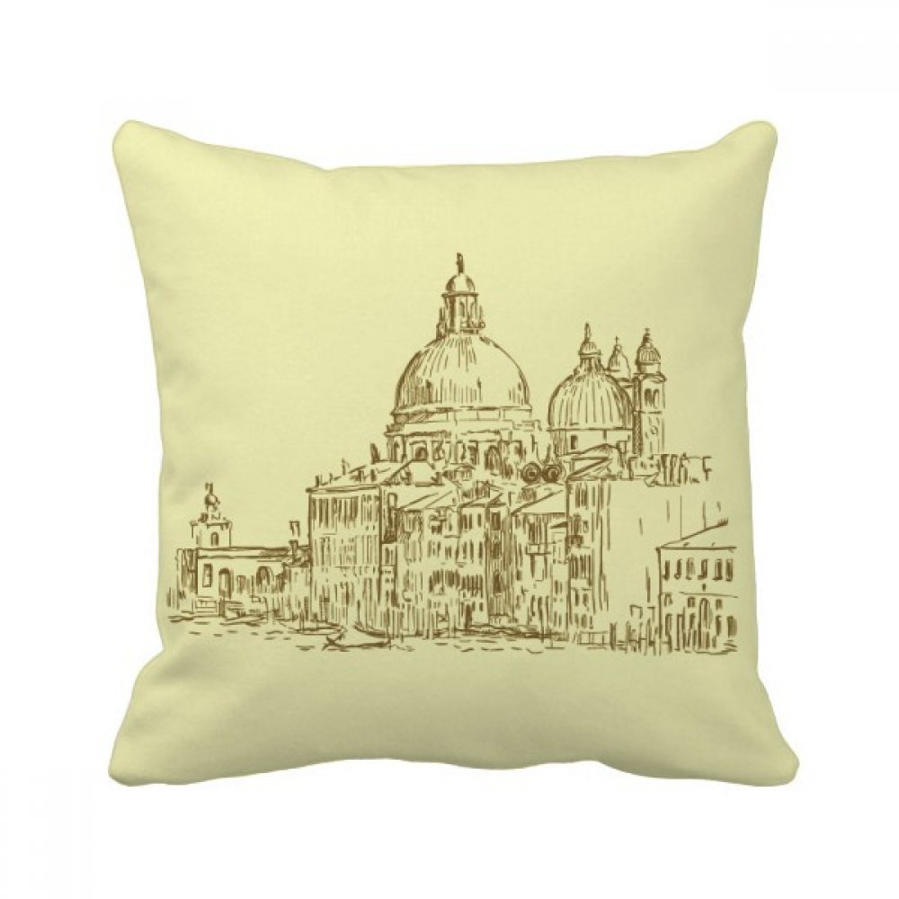 Coussin paysage contre le canapé fade motif monstre sketch carré multicolore