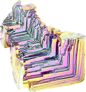 LIFKOME Crystal Decor Bismuth Crystals Small Bismuth Crystals Bismuth Ingot Natural Crystal Stones Specimen Decorate Gem Bismuth Crystals Science Classroom Specimens Crystal Stones