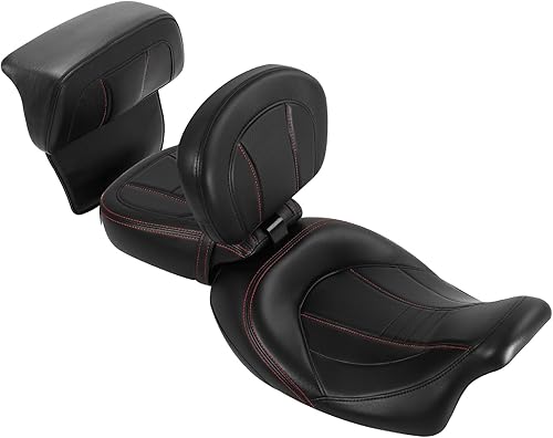 Miniatura 103 de TCT-MOTORPARTS Low-Profile Pillion 2-Up Seat Driver Passenger Seat & Rider Pad Fit For Harley Road Street Glide 2009-2023