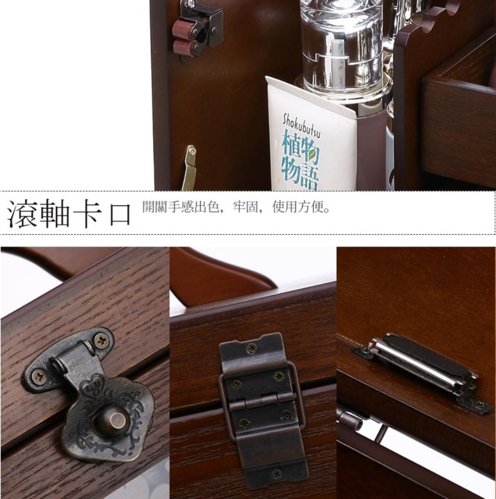 Amazon.co.jp: 化粧箱 鏡付き 大メイクボックス 収納ボックス おしゃれ