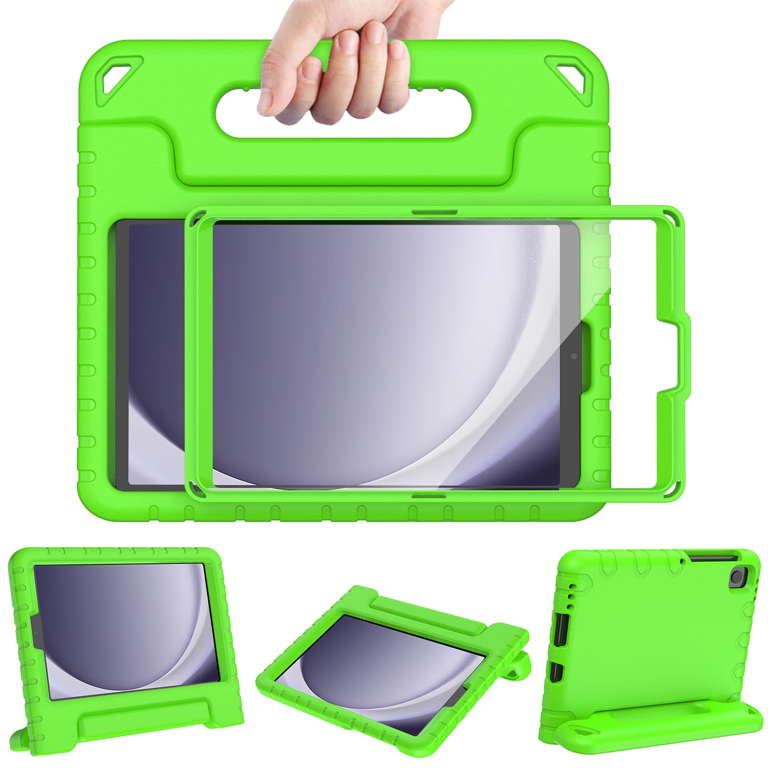 AVAWOKids Case for Samsung Galaxy Tab A7 Lite 8.7 Inch 2021, Galaxy Tab A7 Lite Kids Case, SM-T220/T225 - Shockproof Light Weight Handle Stand Case for Samsung Tab A7 Lite 8.7-Inch (2021), Green