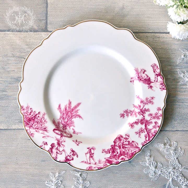 Amazon.co.jp: トワルドジュイボルドーラウンドプレート20.5cm