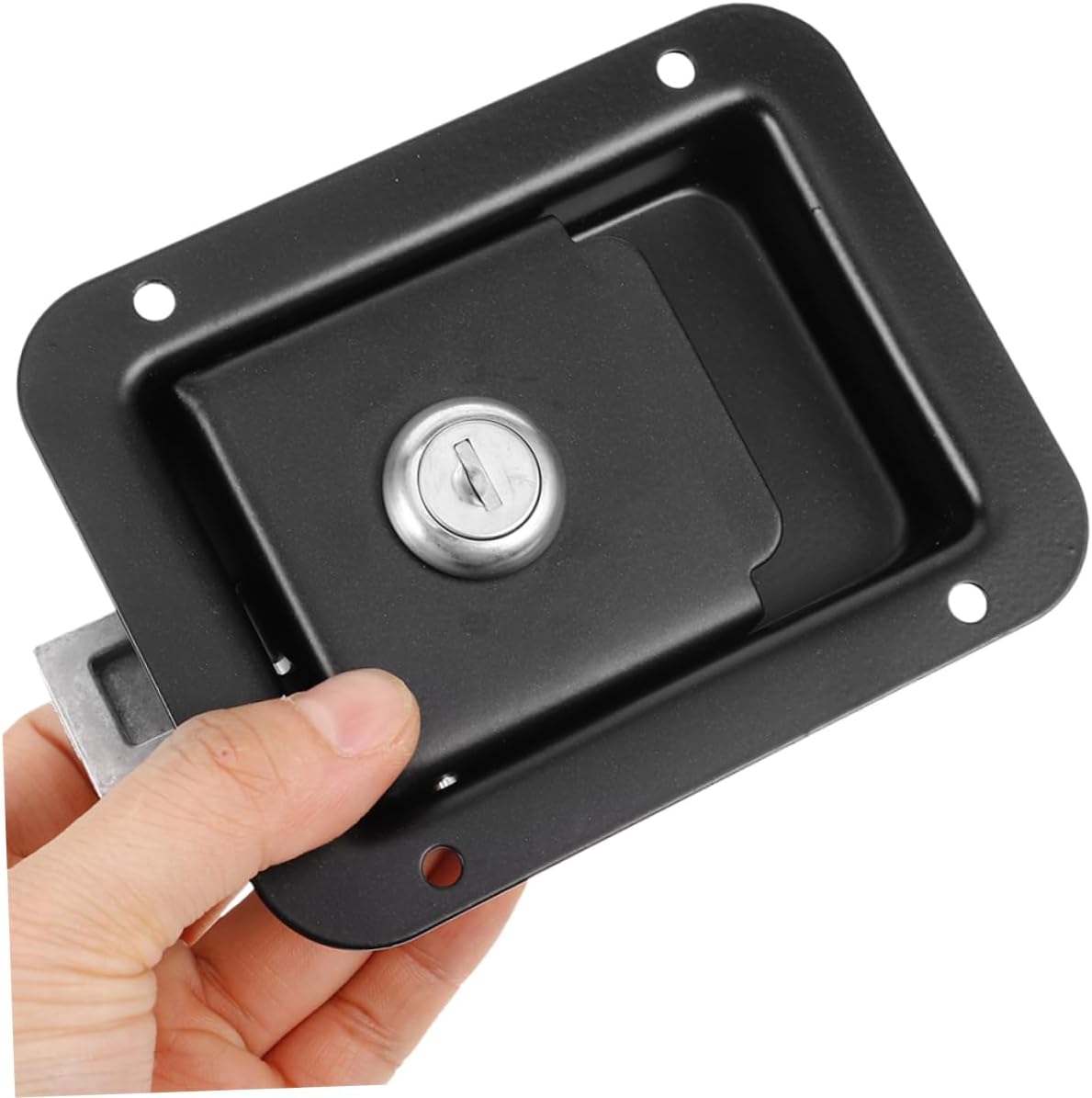 POPETPOP 4pcs RV Entry Door Lock Replacement Waterproof Trailer Paddle Latch for Campers Heavy-Duty Tool Box Lock for Trucks and Trailers Black