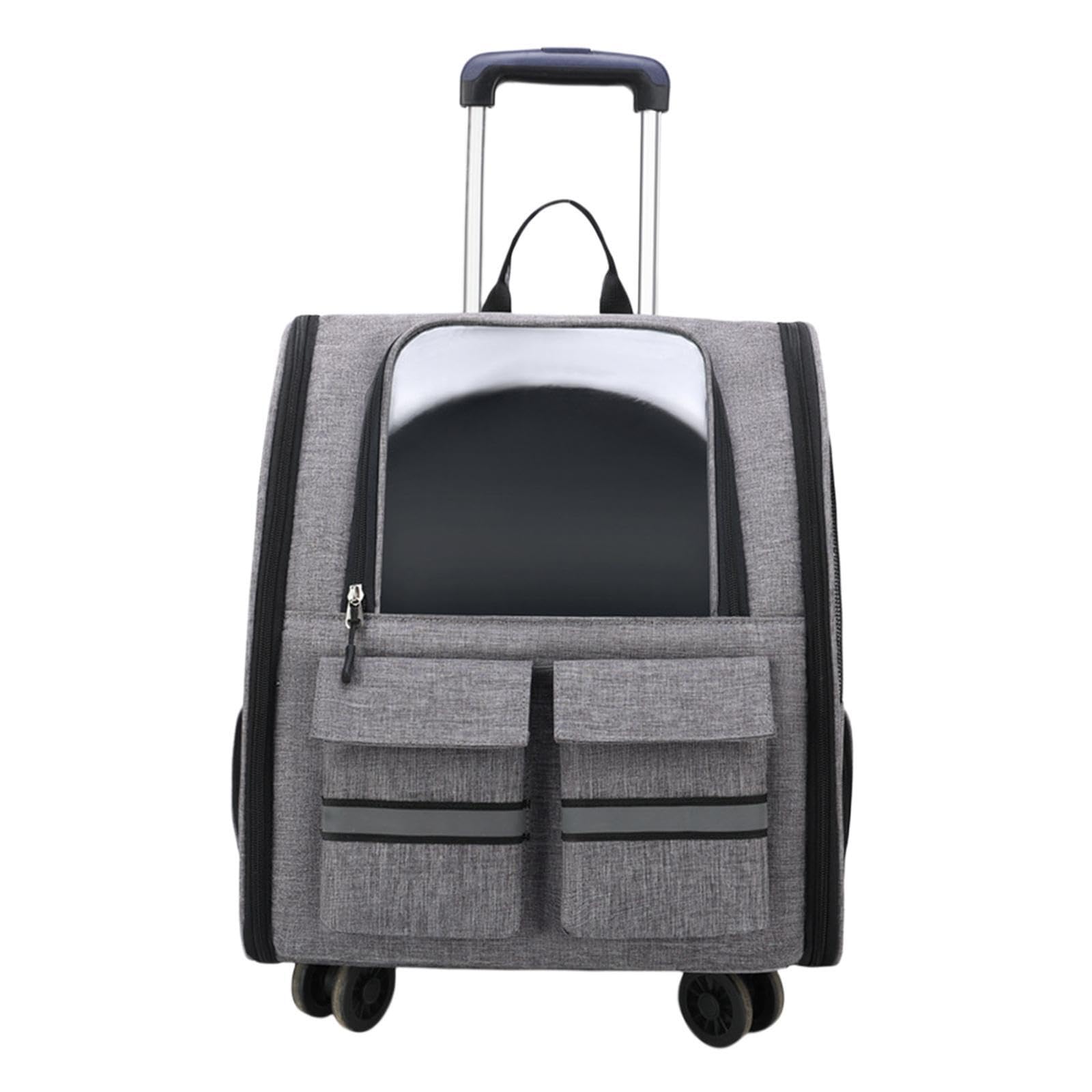 Transportín versátil con Ruedas para Gatos y Perros: Outdoor Adventures and Travel, Caja para Gatos con Ruedas, Transparente, para pasear y