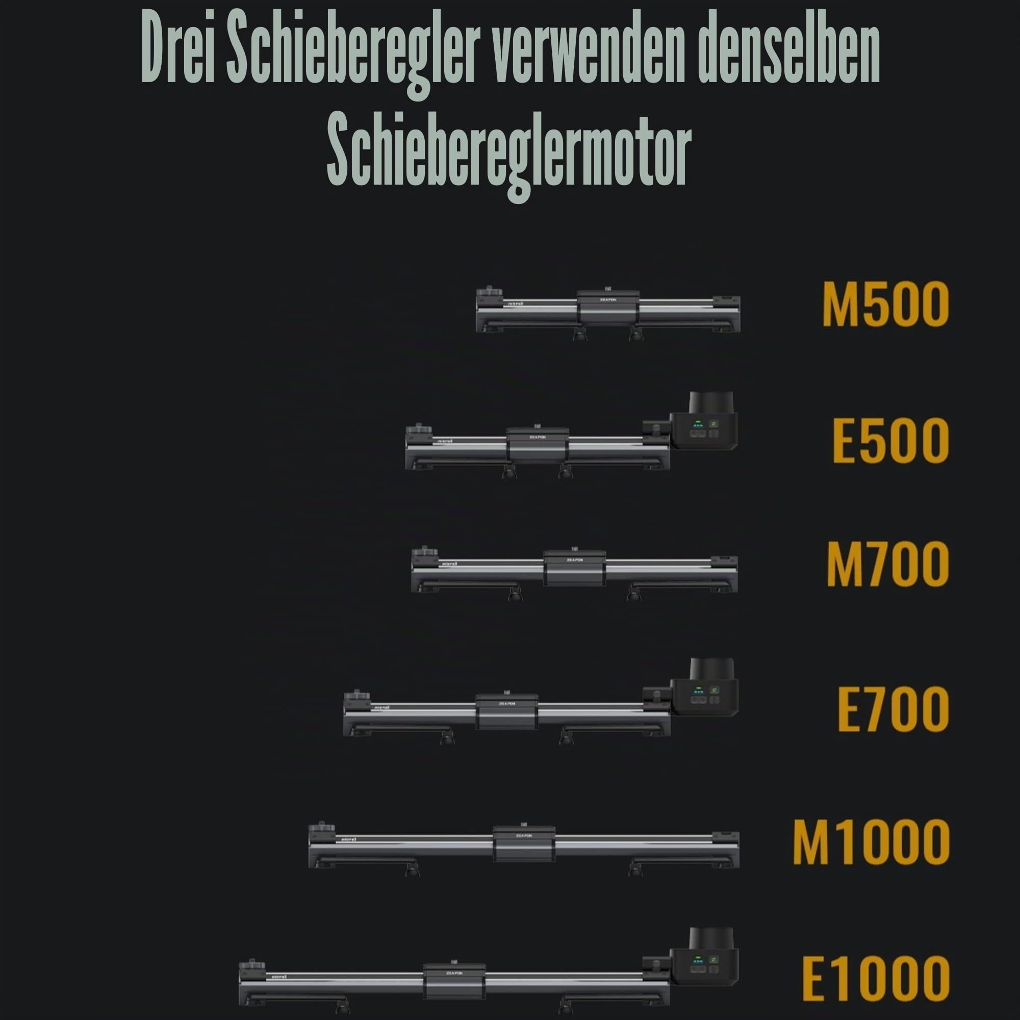Zeapon Micro 3 E700 Doppelter motorisierter Kamera-Schieberegler, 42''/107cm Verfahrweg, DSLR-Schieberegler mit Tragetasche, Motor-Schnellschaltung, 10-26Lbs Nutzlast