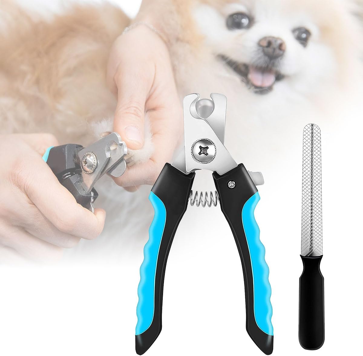 Large Dog Nail Clippers, Steel Effortless Trimmer & Safety Guard, Non‑Slip