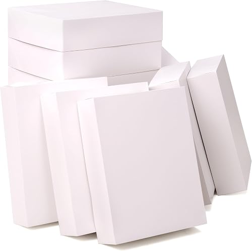 JOYIN 12er Pack Große Geschenkkarton 43x33x10cm, Weißer Kraftkarton Geschenkboxe