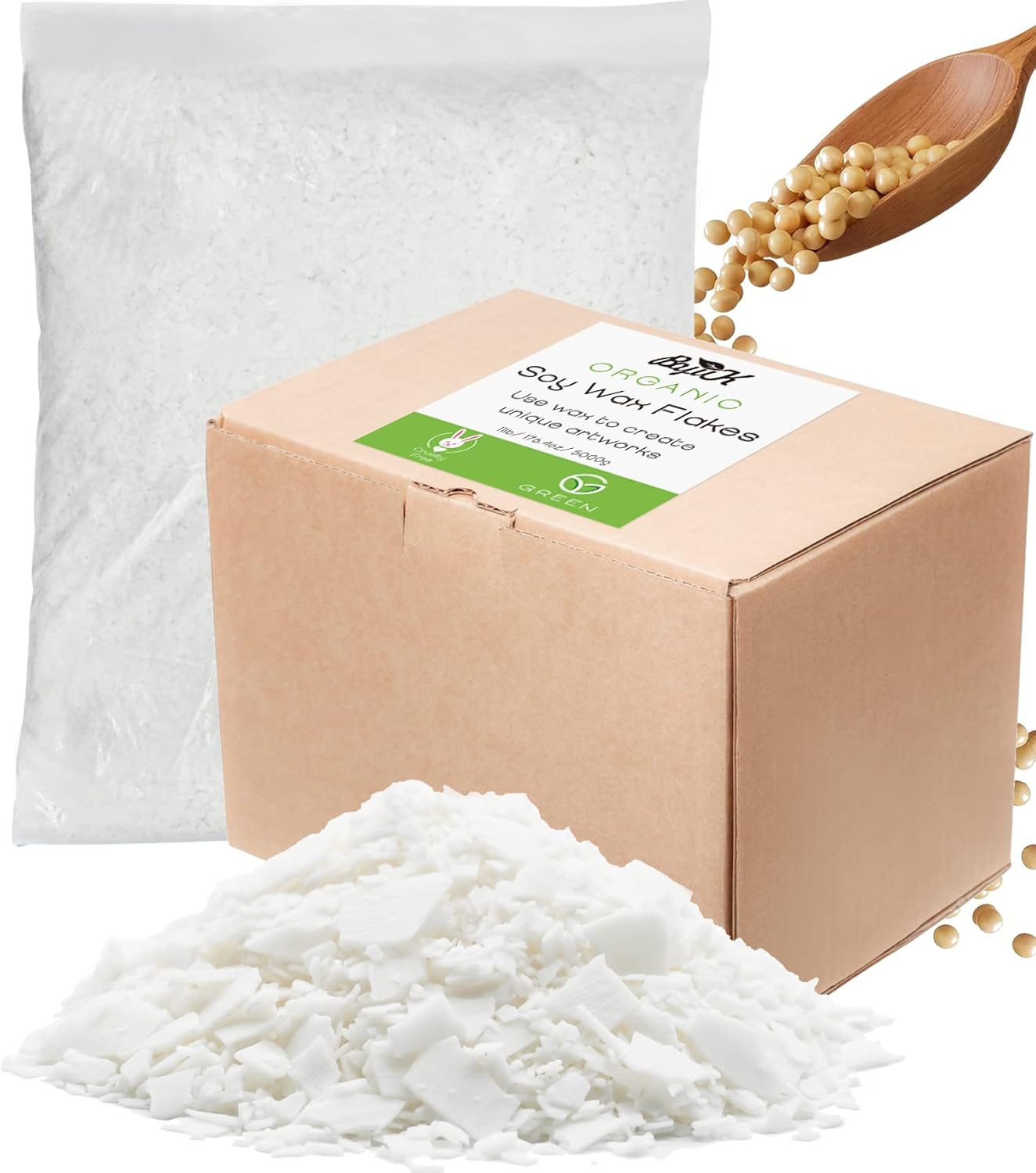 Soy Wax Flakes, BOYUJK Premium Natural Candle Wax, 100 Soy Wax for