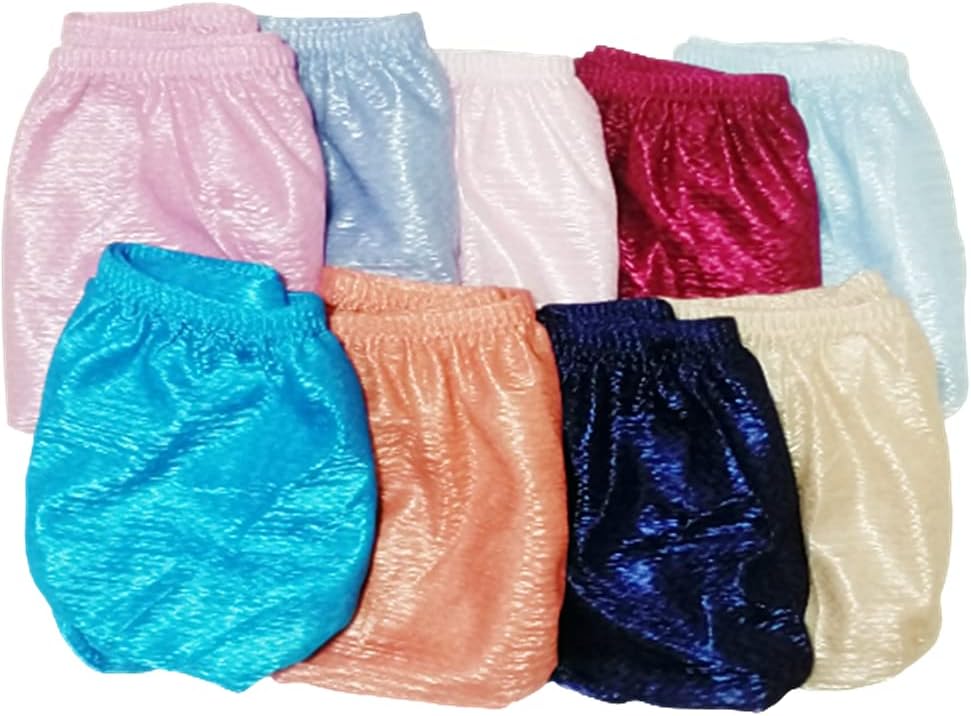 6 pcs of Size 2L Hip 42-48 inches Thai Vintage Solid Shining Sheer Nylon Panties Brief Underwear UniseAdult Comfort Loose Soft random color - Image 4