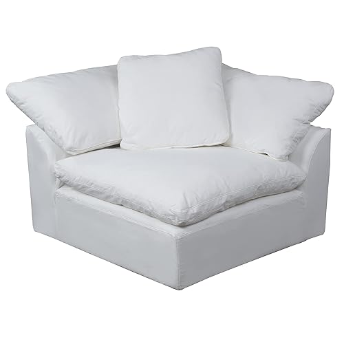 Sunset Trading Cloud Puff - Silla esquinera modular, color blanco