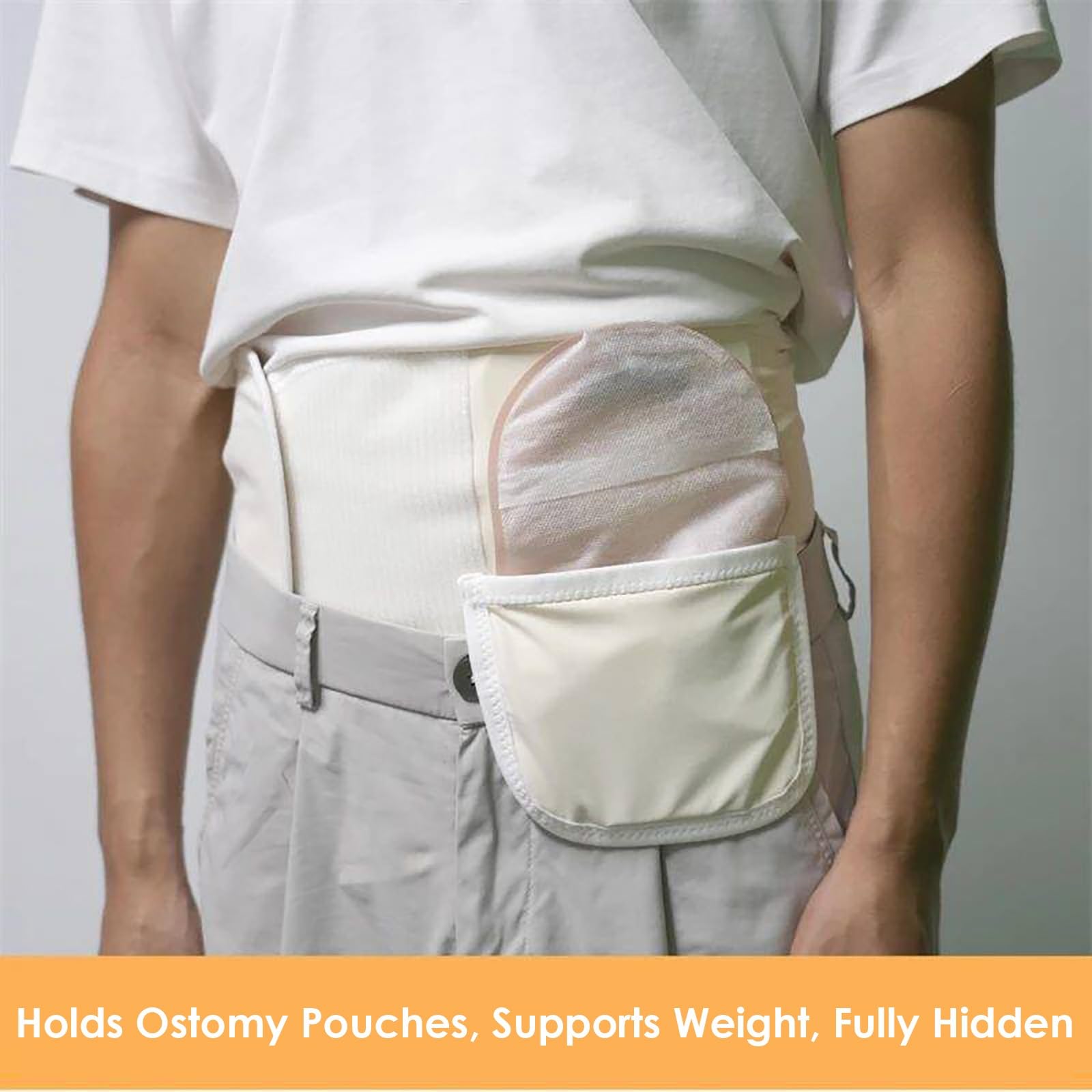 Stoma Gürtel für Die Postoperative Versorgung (Linke Seite), Stoma Bandage für Männer und Frauen, Postoperativer Bauchgurt für Kolostomie, Stoma Zubehör(Medium)