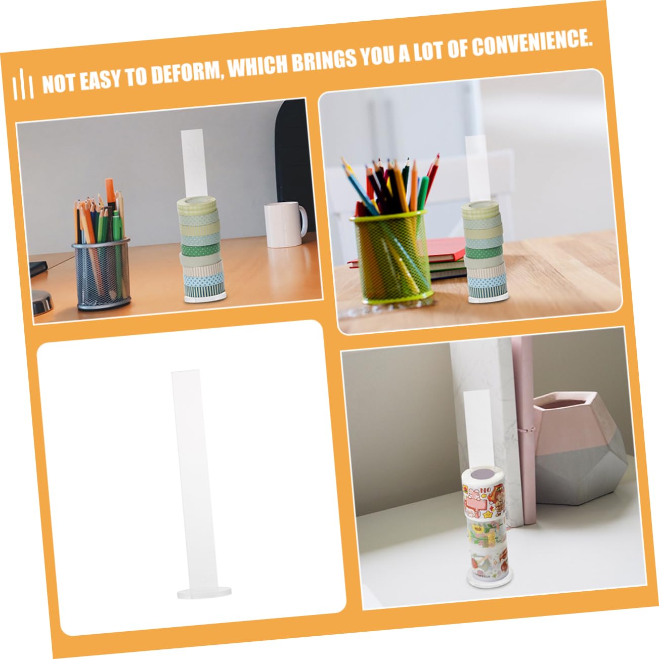 SHINEOFI 12pezzi Supporto Trasparente Per Nastro Adesivo Da Organizzatore Facile Da Montare Design Semplice e Moderno Per Casa e Ufficio Resistente e Pratico Per Tenere Ordine Tuoi Nastri